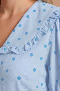 Robe Midi Imprimée Avec Col En Dentelle Et Détail Nœud