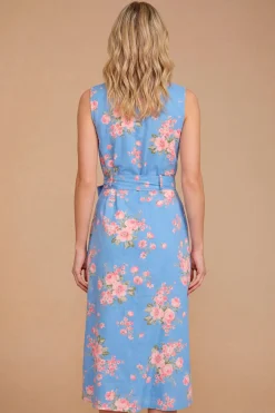 Robe Midi Imprimée Cintrée À Boutons Petite
