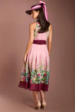 Coast Robe Midi Imprimée À Col Lisa Tan<Femme Robes|Robes Mi-Longues