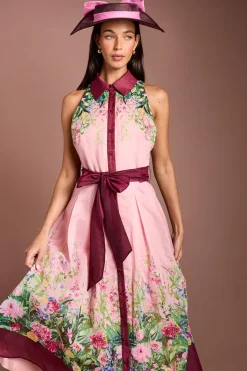 Coast Robe Midi Imprimée À Col Lisa Tan<Femme Robes|Robes Mi-Longues
