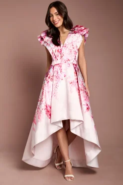 Coast Robe Midi Imprimée À Col V Et Manches À Volants<Femme Toutes Les Robes|Robes Mi-Longues