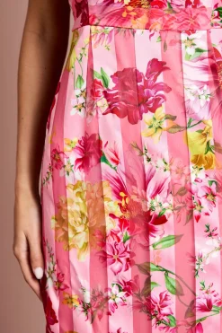 Coast Robe Midi Imprimée En Organza Dévoré Avec Nœuds Aux Épaules<Femme Toutes Les Robes|Robes Mi-Longues