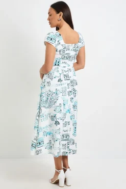 Robe Midi Imprimée En Sergé Ottoman