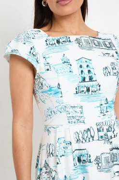 Robe Midi Imprimée En Sergé Ottoman