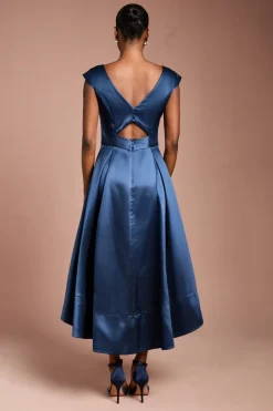 Robe Midi Imprimée Florale en Sergé Hi-Lo