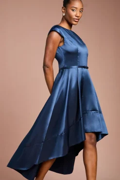 Robe Midi Imprimée Florale en Sergé Hi-Lo