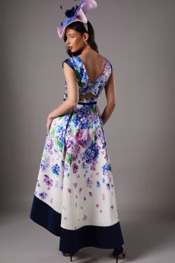 Robe Midi Imprimée Florale Lisa Tan Sergé Hi-Lo