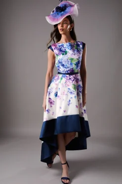 Robe Midi Imprimée Florale Lisa Tan Sergé Hi-Lo