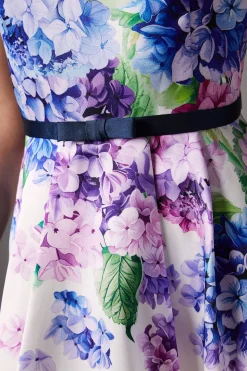 Robe Midi Imprimée Florale Lisa Tan Sergé Hi-Lo