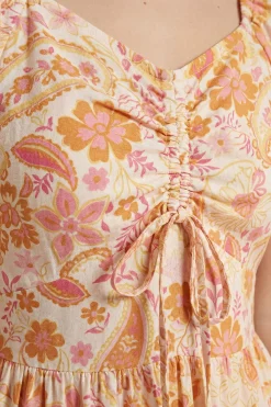Dorothy Perkins Robe Midi Imprimée À Manches Bouffantes Avec Nœud Devant<Femme Toutes Les Robes|Robes Mi-Longues