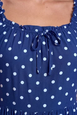 Robe Midi Imprimée À Manches Bouffantes Avec Détail Nœud Cousu Petite Taille
