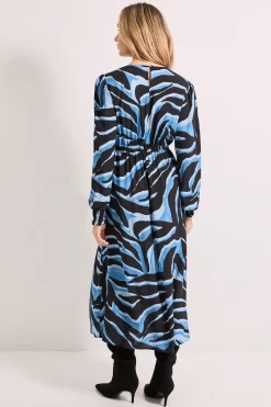 Robe Midi Imprimée à Nœud Torsadé Devant