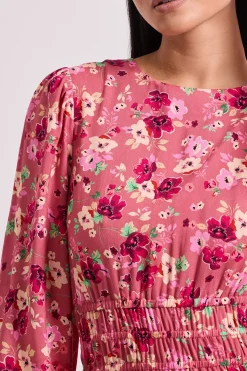 Dorothy Perkins Robe Midi Imprimée Petite Taille avec Détail de Taille Froncée Tombante<Femme Toutes Les Robes|Robes Mi-Longues