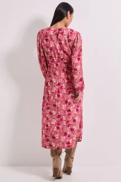Dorothy Perkins Robe Midi Imprimée Petite Taille avec Détail de Taille Froncée Tombante<Femme Toutes Les Robes|Robes Mi-Longues