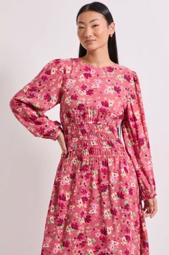 Dorothy Perkins Robe Midi Imprimée Petite Taille avec Détail de Taille Froncée Tombante<Femme Toutes Les Robes|Robes Mi-Longues