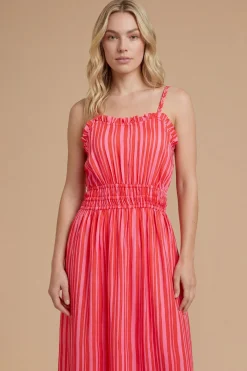 Dorothy Perkins Robe Midi Imprimée À Rayures s Avec Détail De Bretelles Torsadées<Femme Robes|Robes Mi-Longues