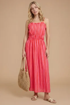 Dorothy Perkins Robe Midi Imprimée À Rayures s Avec Détail De Bretelles Torsadées<Femme Robes|Robes Mi-Longues