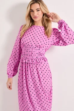 Dorothy Perkins Robe Midi Imprimée à Taille Froncée et Manches Bouffantes<Femme Toutes Les Robes|Robes Mi-Longues