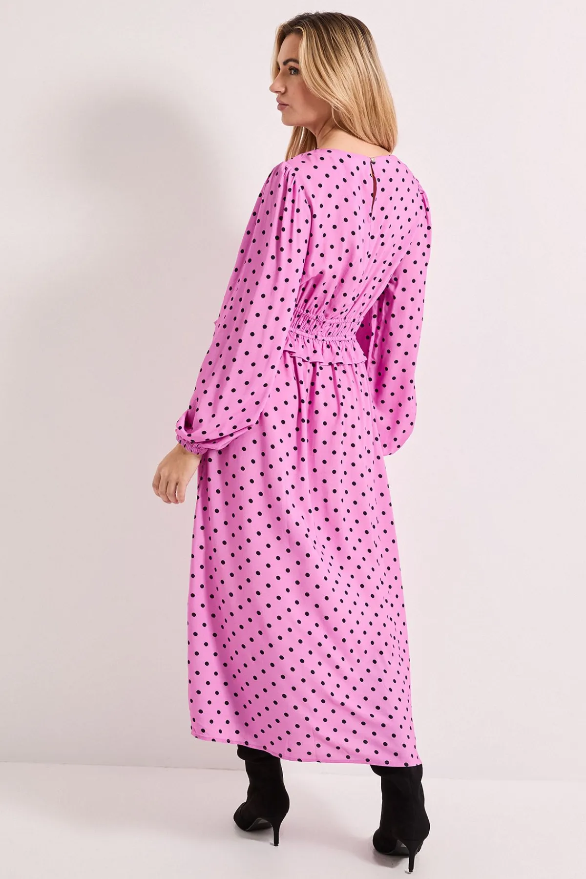 Dorothy Perkins Robe Midi Imprimée à Taille Froncée et Manches Bouffantes<Femme Toutes Les Robes|Robes Mi-Longues
