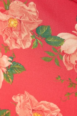 Robe Midi à Imprimé Floral avec Manches Volantées et Liens au Dos