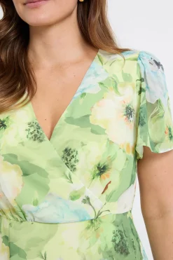 Robe Midi À Imprimé Floral Avec Ourlet À Volants