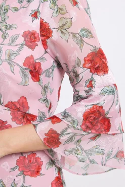 Wallis Robe Midi À Imprimé Floral Dévoré Et Manches À Volants Étagés<Femme Robes|Robes Mi-Longues