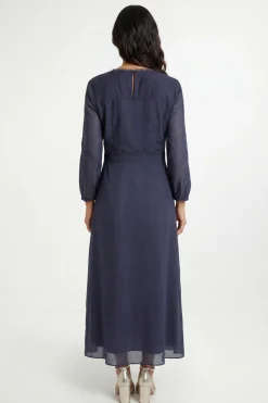 Robe Midi À Imprimé Floral Et Finitions En Dentelle