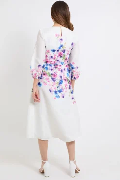 Wallis Robe Midi À Imprimé Floral Et Manches Ballon<Femme Robes|Robes Mi-Longues