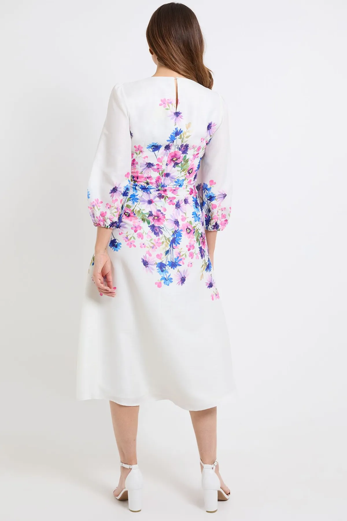 Wallis Robe Midi À Imprimé Floral Et Manches Ballon<Femme Robes|Robes Mi-Longues