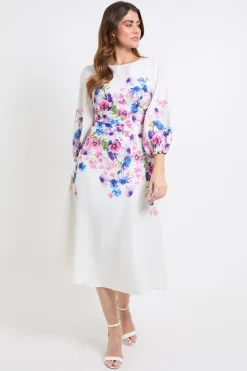 Wallis Robe Midi À Imprimé Floral Et Manches Ballon<Femme Robes|Robes Mi-Longues