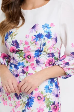 Wallis Robe Midi À Imprimé Floral Et Manches Ballon<Femme Robes|Robes Mi-Longues