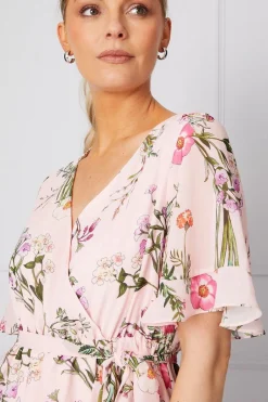 Robe Midi à Imprimé Floral et Volants pour Toute Occasion