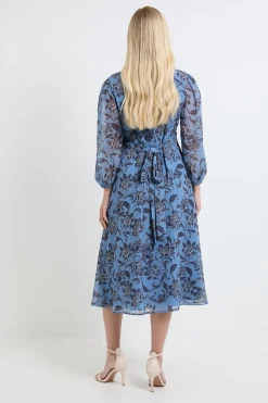 Wallis Robe Midi À Imprimé Paisley Avec Plis Nervurés Et Fermeture Éclair - Petite<Femme Toutes Les Robes|Robes D’Automne