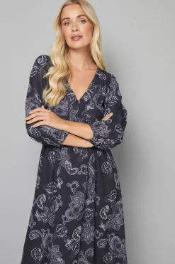 Wallis ROBE MIDI À INSERTS DE DENTELLE FLORALE PETITE TAILLE<Femme Robes Mi-Longues|Satin Et Dentelle