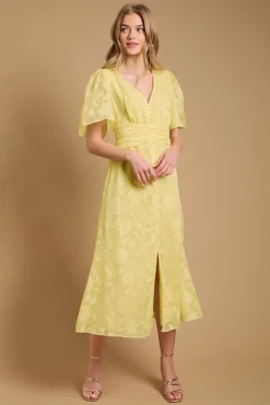 Robe Midi Jacquard à Boutons