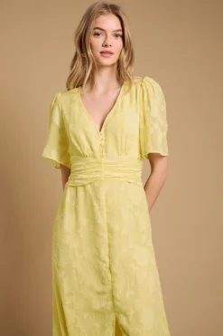 Robe Midi Jacquard à Boutons