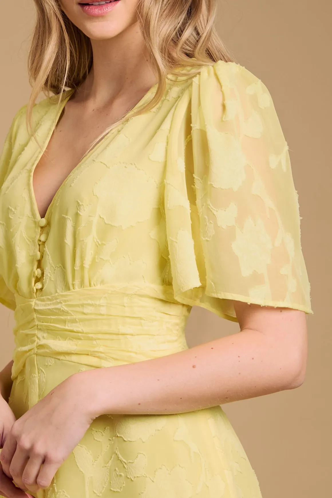 Robe Midi Jacquard à Boutons