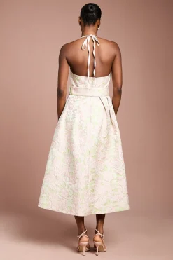 Coast Robe Midi Jacquard À Col Licou Avec Ceinture<Femme Robes Mi-Longues|Robes