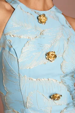 Coast Robe Midi Jacquard À Col Licou Avec Boutons Dorés<Femme Toutes Les Robes|Robes