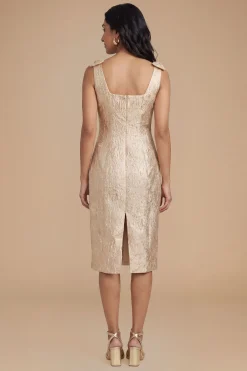 Robe Midi Jacquard À Nœud Sur L'épaule Petite Dp Luxe