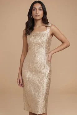 Robe Midi Jacquard À Nœud Sur L'épaule Petite Dp Luxe