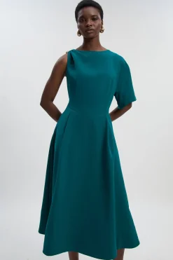 KarenMillen Robe Midi à Jupe Ample avec Détails de Finition Tailleur Souple<Femme Tailleurs|Robes Mi-Longues