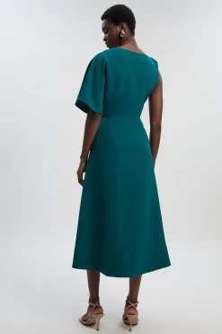 KarenMillen Robe Midi à Jupe Ample avec Détails de Finition Tailleur Souple<Femme Tailleurs|Robes Mi-Longues