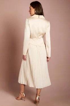 Robe Midi À Jupe Plissée Ajustée