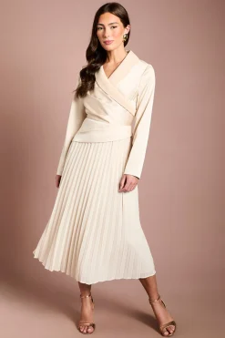 Robe Midi À Jupe Plissée Ajustée