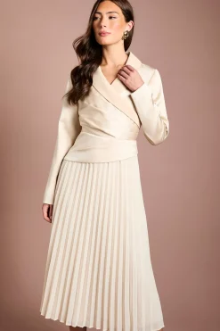 Robe Midi À Jupe Plissée Ajustée