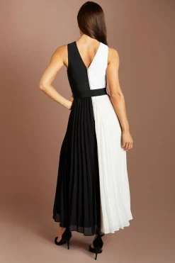 Robe Midi À Jupe Plissée Avec Encolure Croisée En Bandage