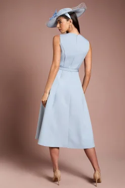 Coast Robe Midi Lisa Tan en Crêpe Ajustée<Femme Toutes Les Robes|Robes Mi-Longues