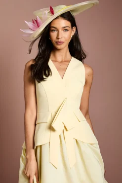 Coast Robe Midi Lisa Tan En Crêpe Avec Détail Nœud Et Style Gilet<Femme Robes|Robes Mi-Longues