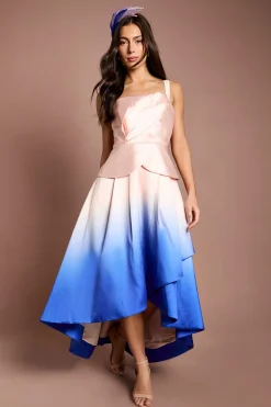 Coast Robe Midi Lisa Tan À Imprimé Ombré Floral 3D<Femme Robes|Robes Mi-Longues